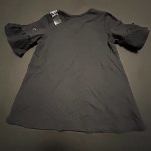 FIRST IMPRESSIONS GIRLS BLACK RUFFLE TOP